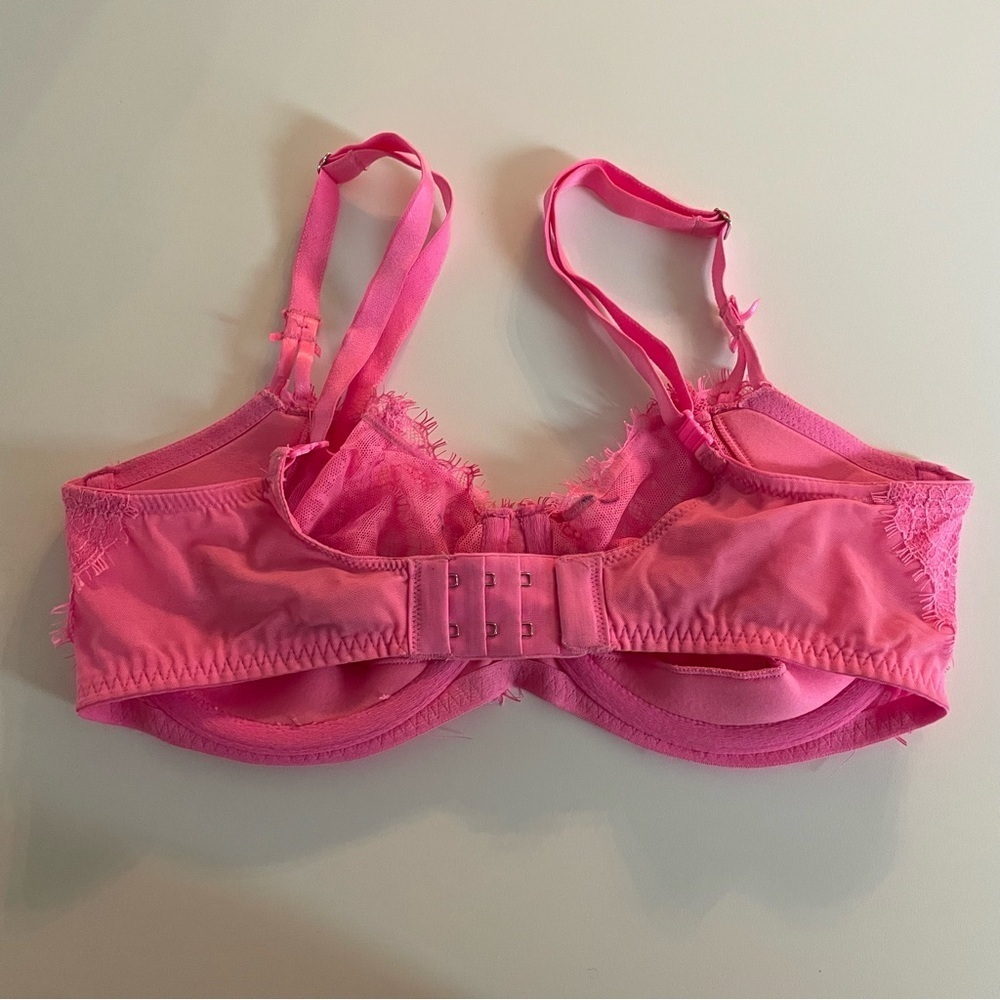 New! Victoria's Secret Dream Angels Wicked Lace Balconette Bra Pink 20077 - Picture 3 of 8